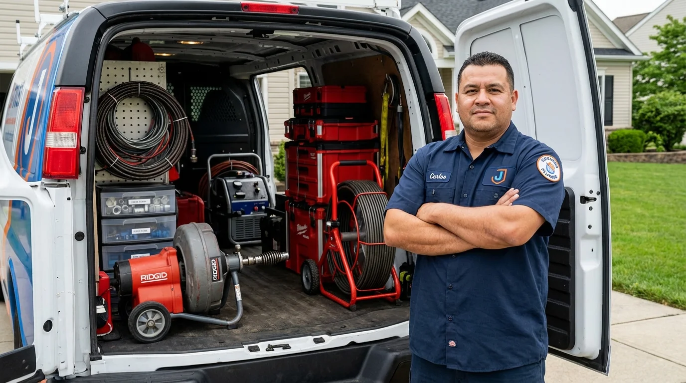 Professional drain cleaning equipment and Johns Plumbing LLC plumber in Laguna