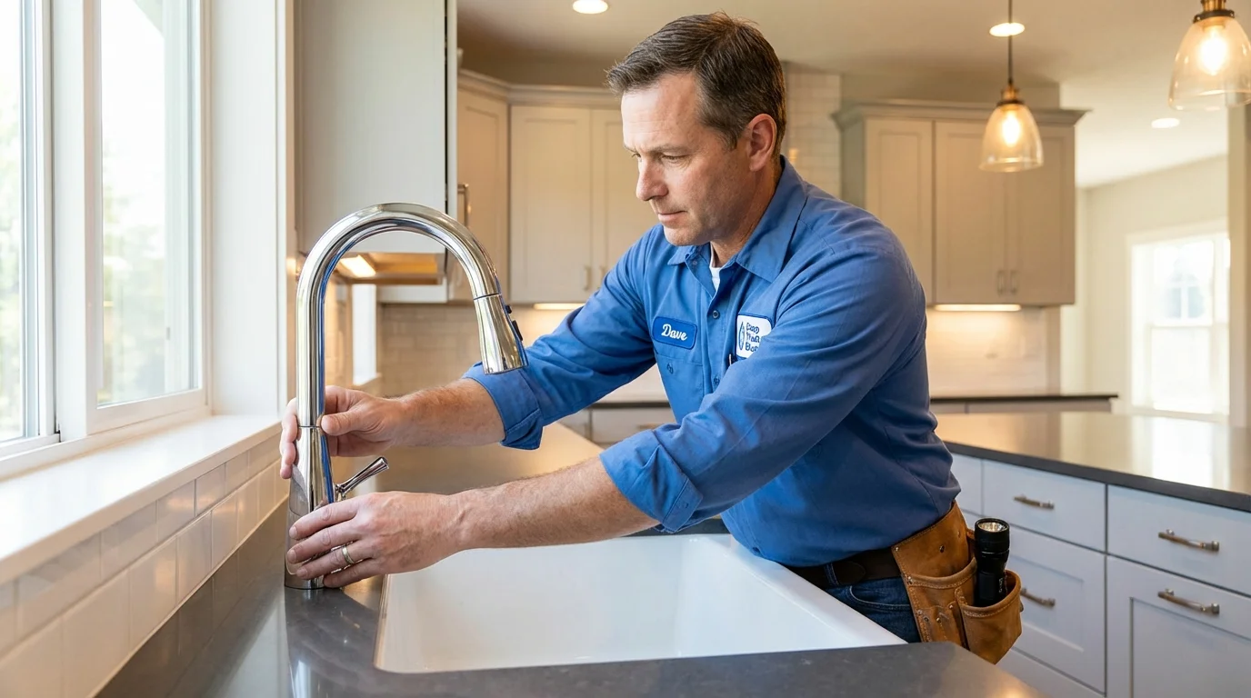 Kitchen faucet installation by Johns Plumbing LLC in Laguna